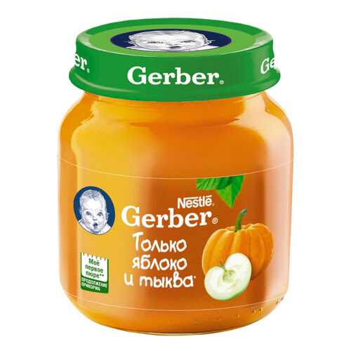 Пюре фруктовое Gerber Только яблоко и тыква с 5 мес. 130 г в Кораблик