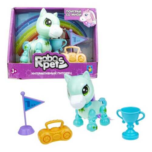 Интерактивная игрушка 1TOY Robo Pets Игривый пони Т16978 мятный в Кораблик