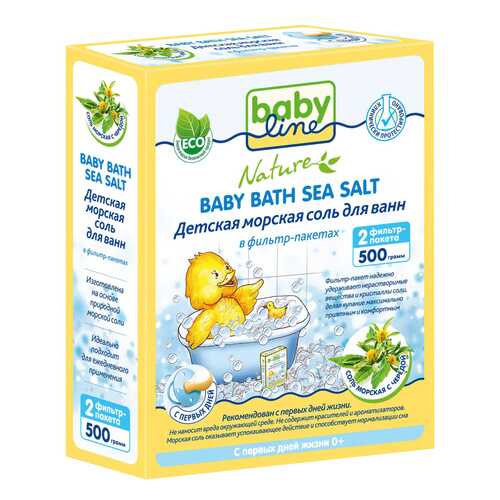 Детская морская соль для ванн babyline с чередой 500 г в Кораблик