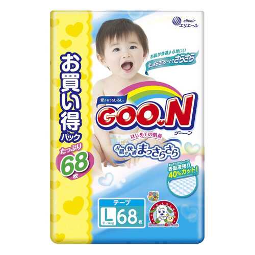 Подгузники Goon Ultra Jumbo Pack L (9-14 кг), 68 шт. в Кораблик