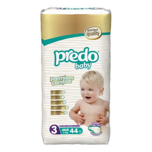 Подгузники Predo Baby Midi №3 Преимущественная 44 шт. 4-9 кг в Кораблик