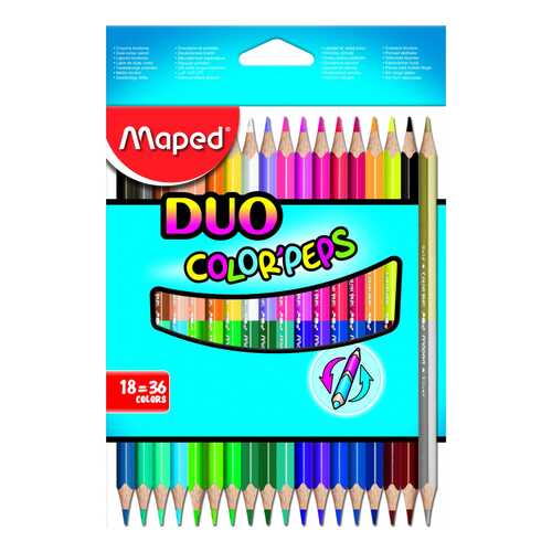 Карандаши цветные Maped Color Peps Duo двухсторонние 36 цветов, 18 шт в Кораблик